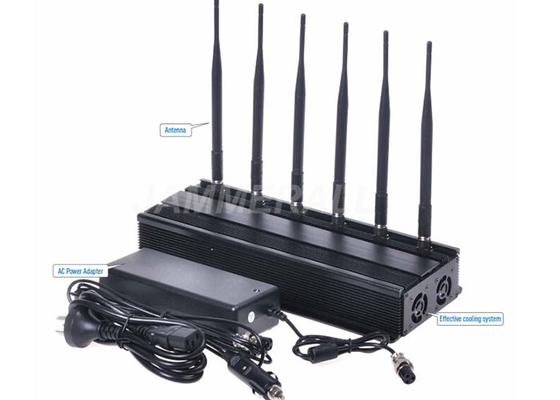 Emittente di disturbo da tavolino del segnale del telefono cellulare di 6 bande, emittente di disturbo cellulare regolabile di 3G 4G WiFi