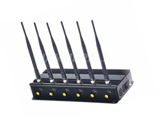 qualità  6 Band Desktop Cell Phone Signal Jammer , Adjustable Cellular 3G 4G WiFi Jammer fabbrica